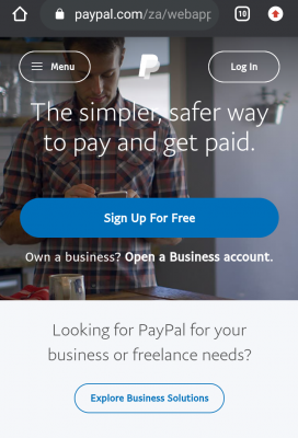 PayPal South Africa Sign Up