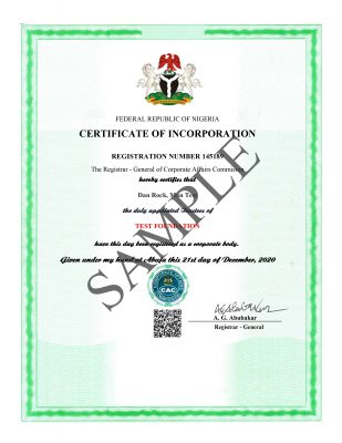E-Certificate for Incorporated Trustee