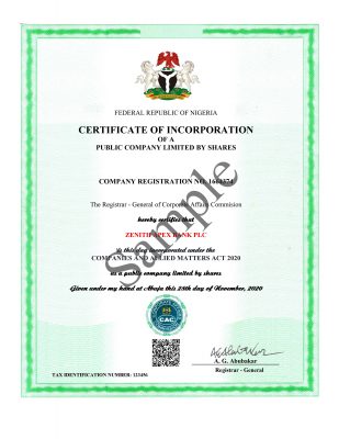 E-Certificate for Company
