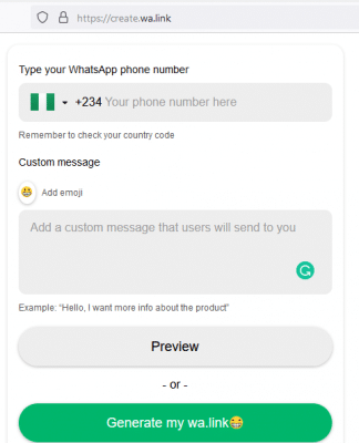 Wa.Me Link Generator