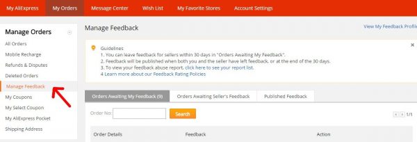 how to leave feedback on aliexpress after 30 days