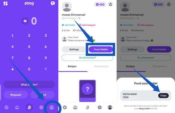 How To Fund Wallet On Abeg App