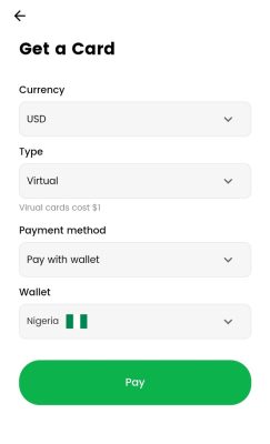 Changera Virtual Dollar Card Limit