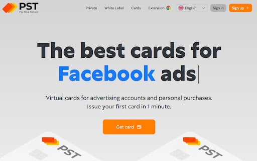 Facebook Ad virtual card